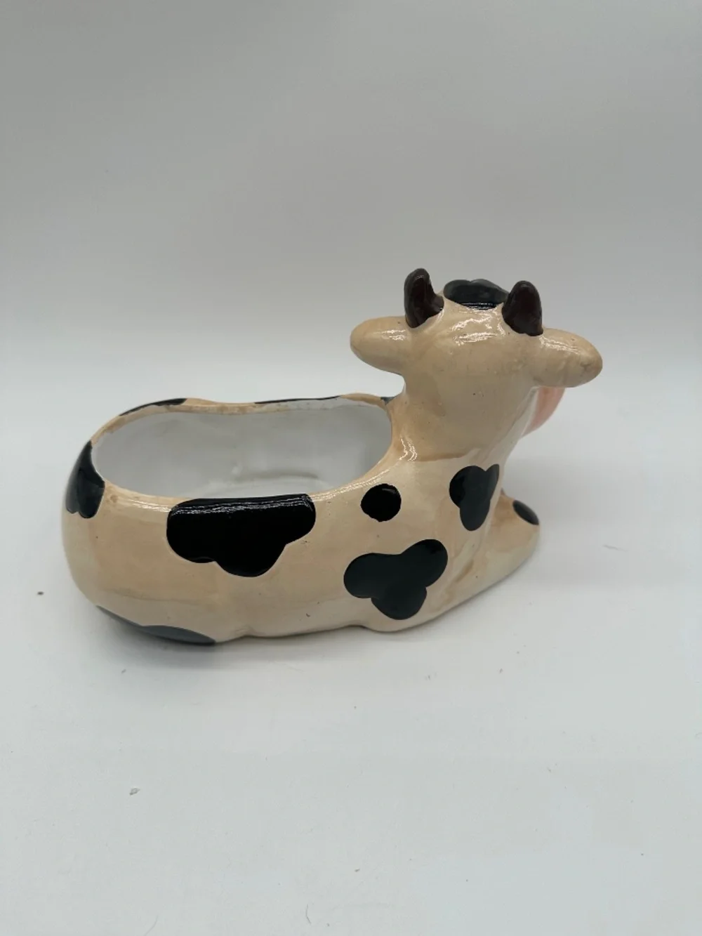 Ceramic Holstein Cow Flower Pot Planter Farmhouse Decor READ